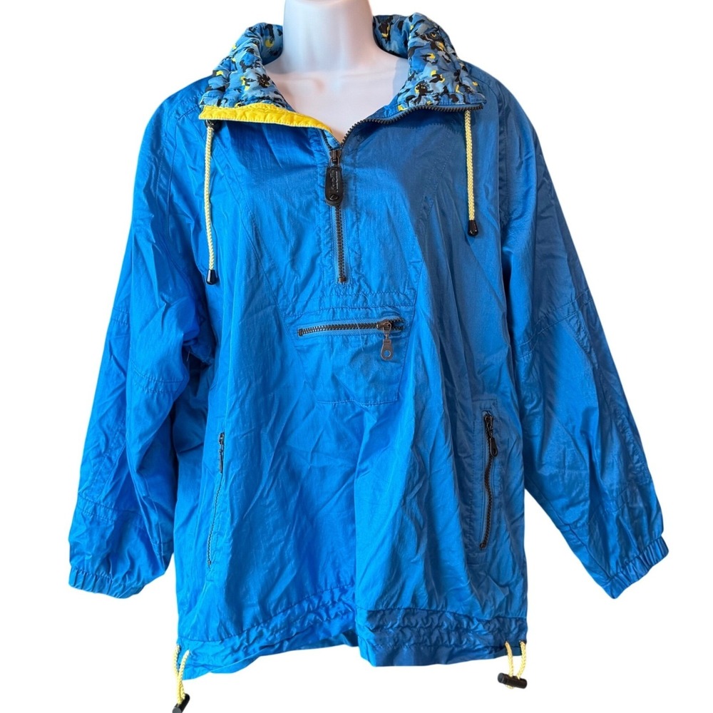 Kaelin Ski‎ Pullover Windbreaker Jacket Blue Yellow Vintage Women's Size 6